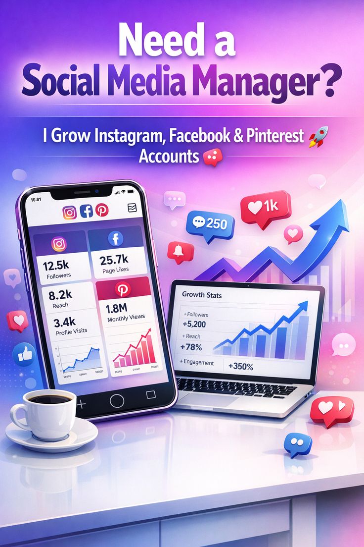 Hire a Professional Social Media Manager Grow Instagram Facebook Pinterest Fast
