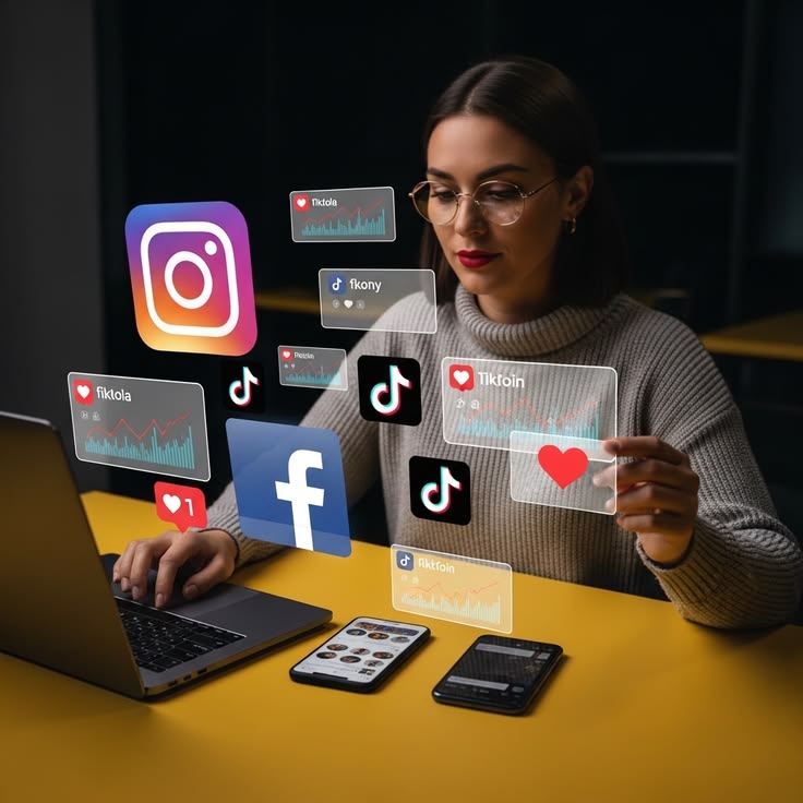 Social Media Marketing Strategy Content Growth Concept